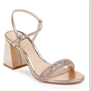 Jewel Badgley Mischka Earlene Block Heel Evening Sandal 5.5